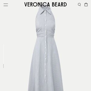 Veronica Beard Mackey seersucker halter dress. New with tags, size 16.